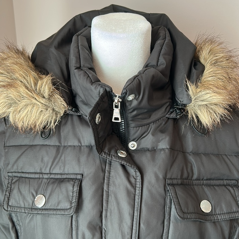 ESPRIT Black Down Alternative Quilted Puffer Ski Jacket Winter Coat Parka Medium - Picture 3 of 10